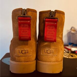 UGG Brown Boots with Red Straps